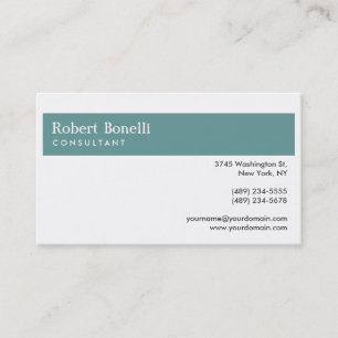 White Blue Modern Consultant Business Card