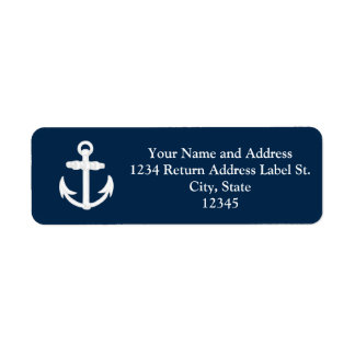 White/Blue Nautical Anchor Symbol