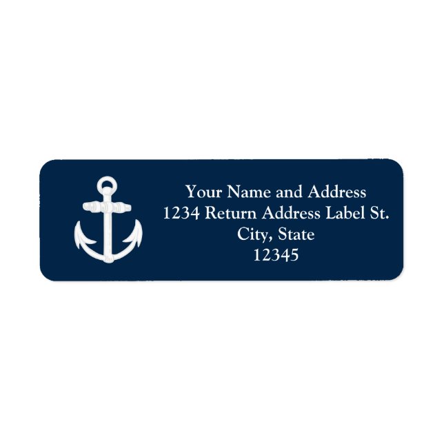 White/Blue Nautical Anchor Symbol (Front)