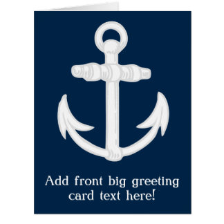 White/Blue Nautical Anchor Symbol