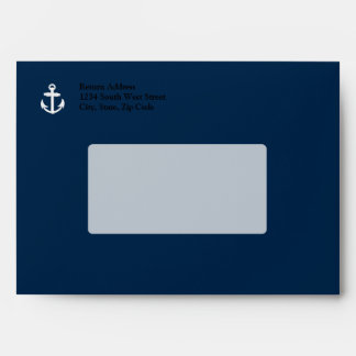 White/Blue Nautical Anchor Symbol Envelopes