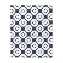 White Blue Octagon Square Line Honeycomb Pattern