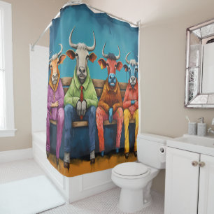 White Blue Ox Cow Farm Dressed up