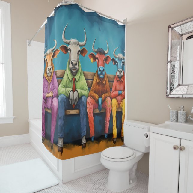 White Blue Ox Cow Farm Dressed up (In Situ)