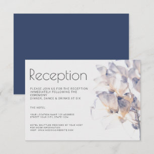 WHITE & BLUE PATELE FLORAL ELEGANT RECEPTION INVITATION