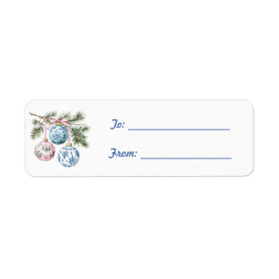 White Blue Pink Christmas Ornaments