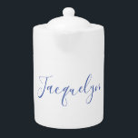 White Blue Plain Elegant Modern Calligraphy Name<br><div class="desc">Represent yourself with this modern,  elegant design. This template can be customized to meet all professional occupations.</div>