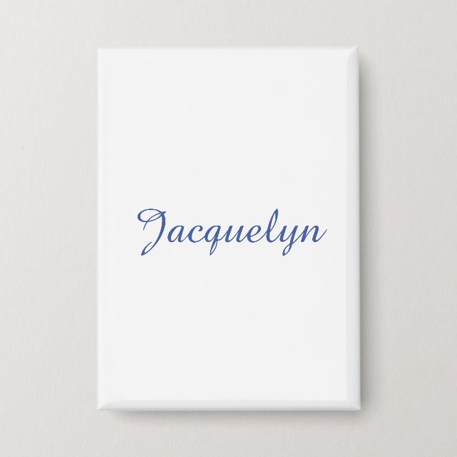 White Blue Plain Elegant Modern Calligraphy Name (Front)