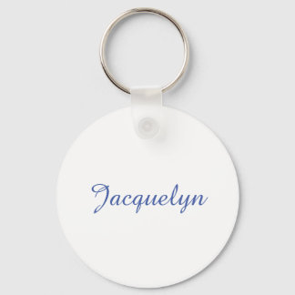 White Blue Plain Elegant Modern Calligraphy Name Keychain