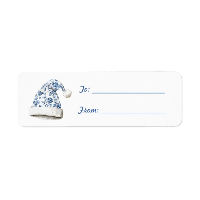 White Blue Santa Hat Christmas   (Front)