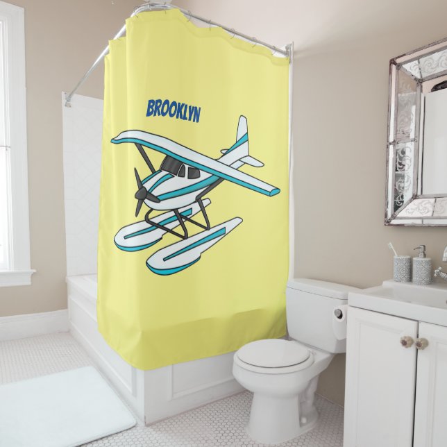 White blue seaplane illustration (In Situ)