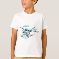 White blue seaplane illustration