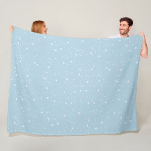 White Blue Sky of Stars Fleece Blanket