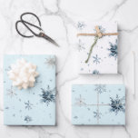 White Blue Snowflakes Christmas Wrapping Paper Sheet<br><div class="desc">White Blue Snowflakes Christmas</div>