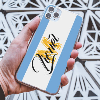 white & blue Stripe Colourful Custom name monogram iPhone 11 Case