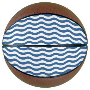White Blue Wave Navy pattern Customize background Basketball