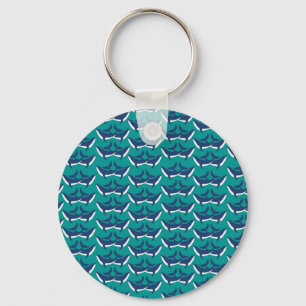 White Blue Whales Sea Animal Green Ocean Marine Keychain