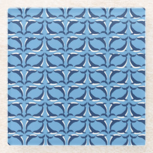 White Blue Whales Yin Yang Sea Animal Ocean Marine Glass Coaster