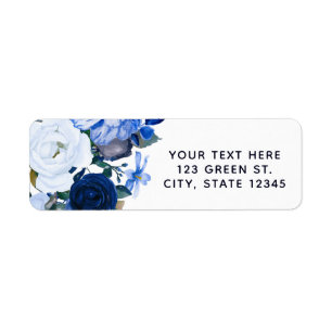White & Blue Winter Floral Bouquet Chic Wedding