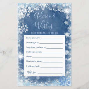 White Blue Winter Snowflake Advice and Wishes