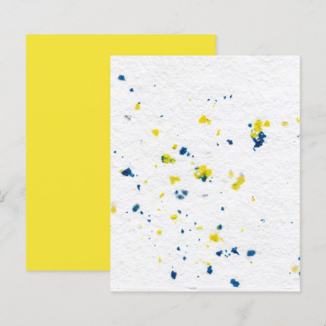 White Blue Yellow Handmade Texture Scrapbook Paper (Front/Back)
