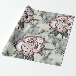 White, blush, red rose Wrapping Paper