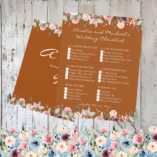 White Blush Roses Terracotta Wedding Checklist