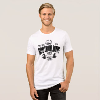 White BodyBuilding T-shirt Tri-Blend Shirt