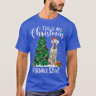 White Boer Christmas Lights Funny Pajama Dog Lover T-Shirt