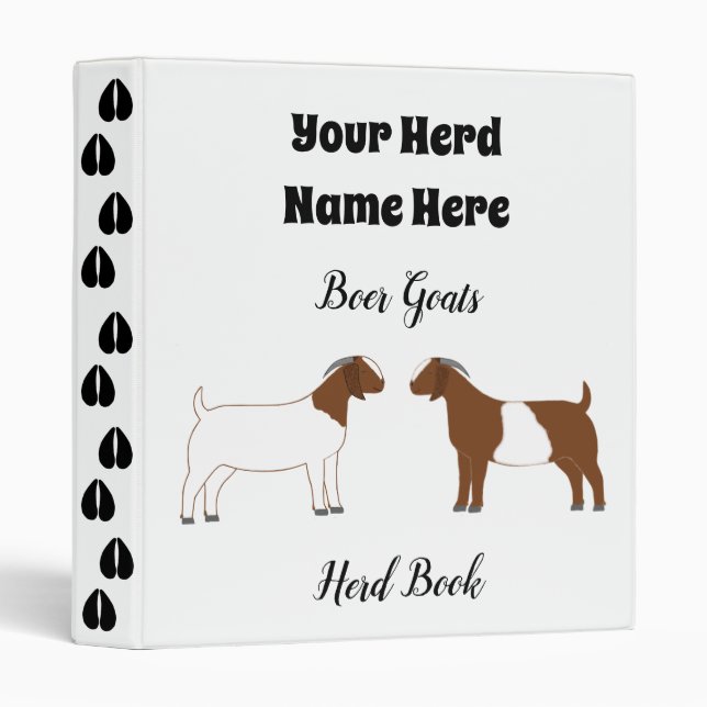 White Boer Goat Herd Book 3 Ring Binder (Front/Spine)