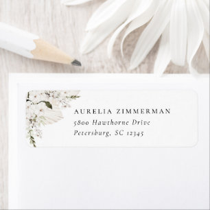 White Bohemian Floral Address