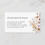 White Boho Honeymoon Wish Enclosure Card<br><div class="desc">This stylish & elegant honeymoon wish details enclosure card features gorgeous hand-painted watercolor wildflowers arranged as a lovely bouquet perfect for spring,  summer,  or fall weddings. Find matching items in the White Boho Wildflower Wedding Collection.</div>