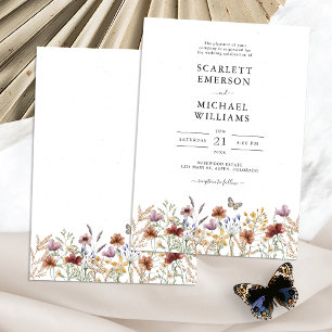 White Boho Wedding Invitation