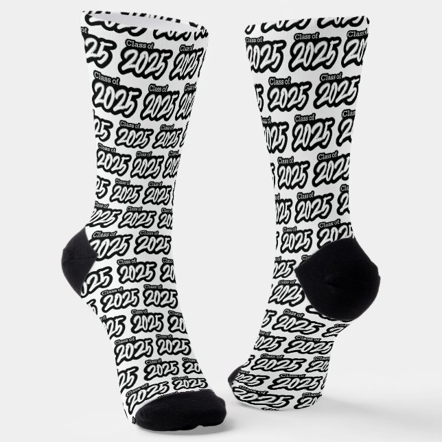 White Bold Brush Class of 2025 Socks (Angled)