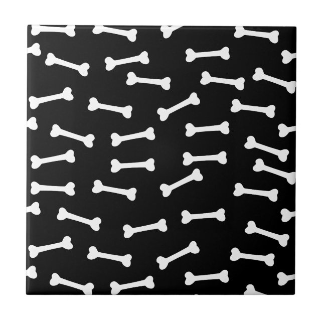 White bones on black tile (Front)