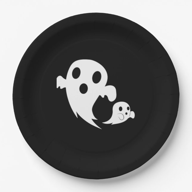 White Boo  Paper Plate (Front)