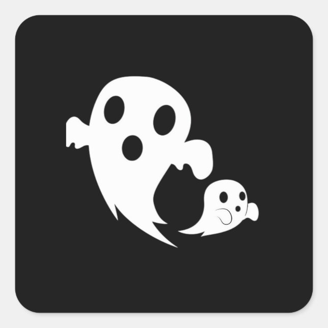 White Boo  Square Sticker (Front)