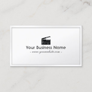 White Border Clapperboard Director Business Card