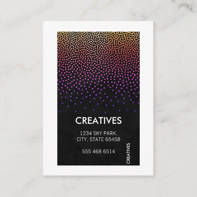 White Border / Glamour Pattern Business Card (Front)