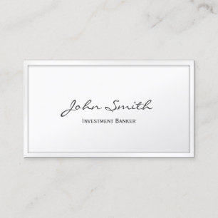 White Border Investment Banker Business Card
