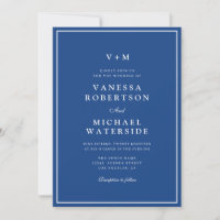 White border Marseille Bleu unique QR Code wedding