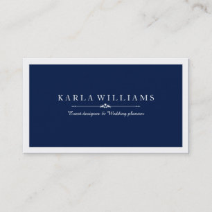 White Border & Midnight Blue Background Business Card