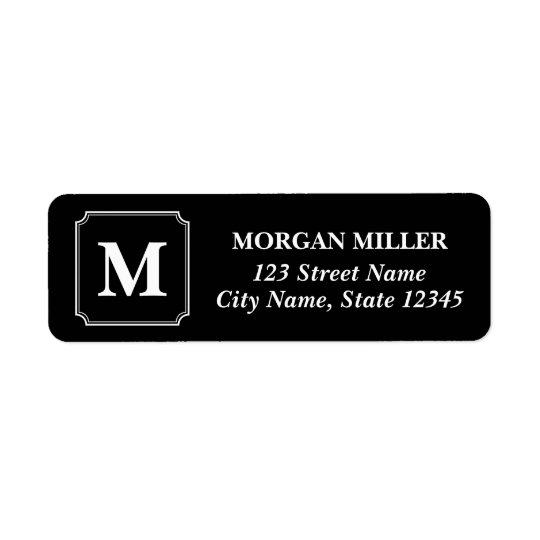 White Border Monogram Name Editable Colour Address Return Address Label