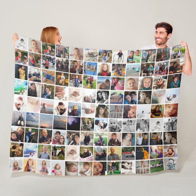 White Borders 108 Photos Art Quotes Anything Goes Fleece Blanket (In Situ)