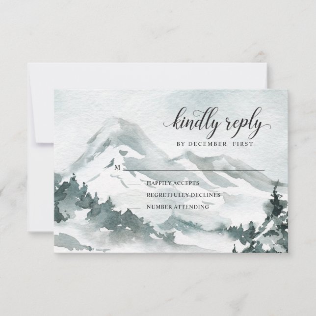 White Botanical | Kindly Reply | RSVP Card (Front)