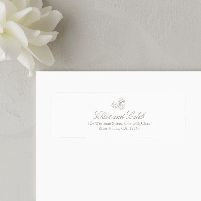 White | Botanical Return address label (Creator Uploaded)