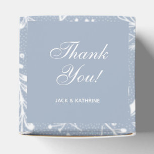White Botanicals Dusty Blue Thank You Favor Box