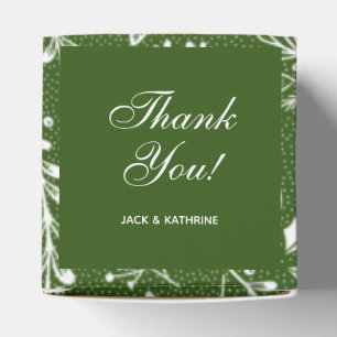 White Botanicals Green Thank You Favor Box