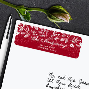 White Botanicals on Cranberry Return Address