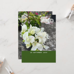 white bougainvillea or paperflower white as snow invitation